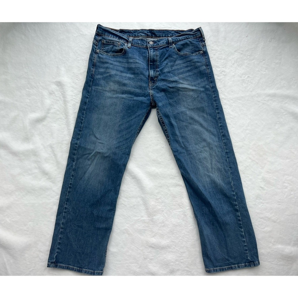 Men's Levi's 569 Loose‎ Straight Jeans 38x32( Measure38 x 30) Medium Wash Grunge
